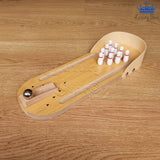 Mini Bolos Cancha Madera Escala 30 X 10 Cm Rampa Bola Metal