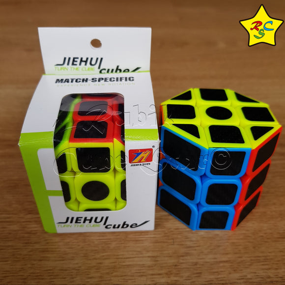 Cubo Cilindro Cortado Hexagonal 3x3 Fibra De Carbono