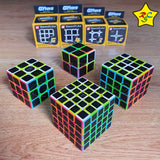 Pack Cubos Carbono X4 Set Profesional 2x2 A 5x5 Qiyi