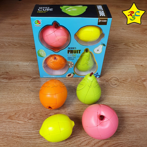 Pack X4 Frutas Cubos Fanxin Pera 3x3 Durazno Naranja Limon