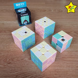Pack Cubos Macaron Moyu 2x2 A 5x5 Color Pastel Jelly