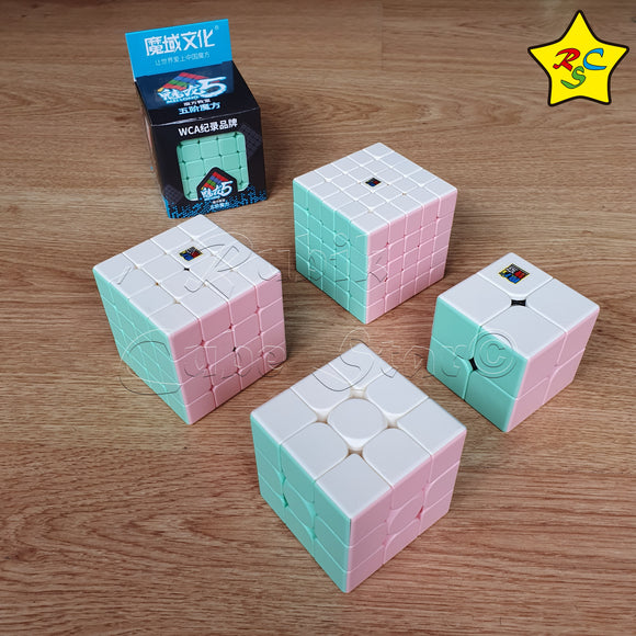 Pack Cubos Macaron Moyu 2x2 A 5x5 Color Pastel Jelly
