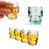 Copa Shot Calavera Vidrio Craneo Whisky Tequila X4 Unidades