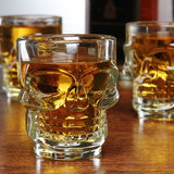 Copa Shot Calavera Vidrio Craneo Whisky Tequila X4 Unidades