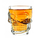 Copa Shot Calavera Vidrio Craneo Whisky Tequila X4 Unidades