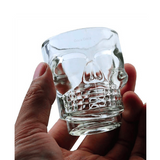 Copa Shot Calavera Vidrio Craneo Whisky Tequila X4 Unidades
