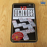 Domino Grande Doble 12 Color 91 Fichas Caja Metalica