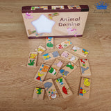 Domino Animales Infantil Madera Aprende Juego Didactico