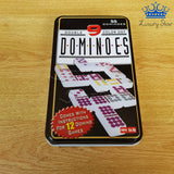 Domino 55 Fichas Color Doble 9 Juego Mesa Caja Metalica