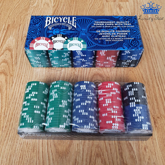 Fichas Poker Profesional Bicycle 8 Gram Clay 100 Chips Casino