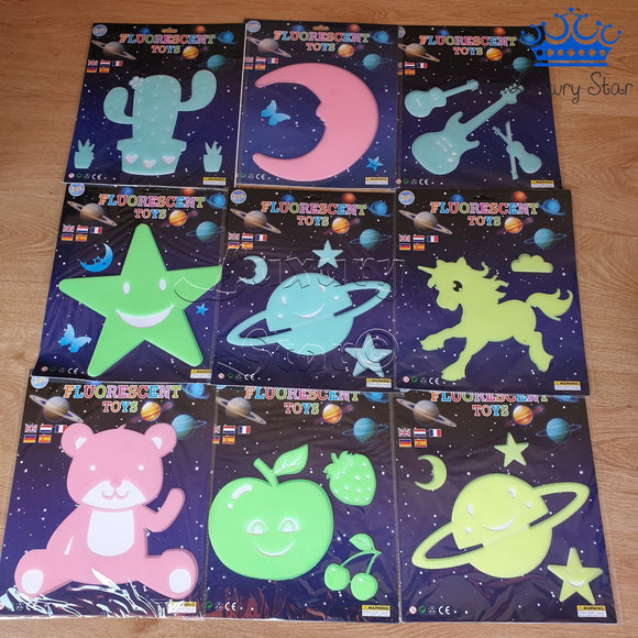 Figuras Fluorescentes Alumbra Oscuridad Brilla Techo Luna X1