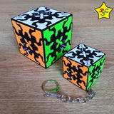 Gear Cube 3x3 Llavero Cubo Qiyi Engranajes 3.5 Cm