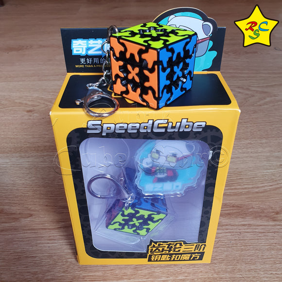 Gear Cube 3x3 Llavero Cubo Qiyi Engranajes 3.5 Cm