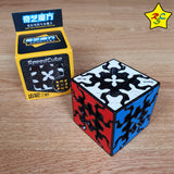 Gear 3x3 Cubo Qiyi Engranajes Original Negro Tiled
