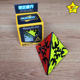 Pack X4 Cubo Engranaje Qiyi Gear 3x3 Original X4 Negro Tiled