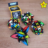 Pack X4 Cubo Engranaje Qiyi Gear 3x3 Original X4 Negro Tiled
