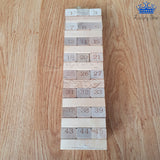 Jenga Madera Grande Apilar Bloques Numerico o Multicolor + Dados