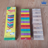 Jenga Madera Grande Apilar Bloques Numerico o Multicolor + Dados