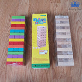Jenga Madera Grande Apilar Bloques Numerico o Multicolor + Dados