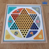 Set Juego Mesa 3 En 1 Ajedrez + Damas Chinas + Parques 27 Cm