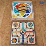 Set Juego Mesa 3 En 1 Ajedrez + Damas Chinas + Parques 27 Cm