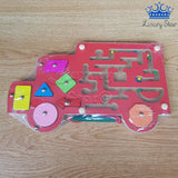Puzzle Bus Laberinto Magnetico Figuras Geometria Madera