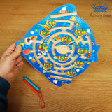 Laberinto Magnetico Puzzle Pez Madera Didactico Peces Iman