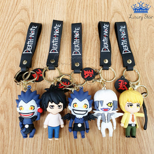 Llaveros Personajes Death Note Anime Regalo Surtido X5 Goma