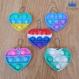 Pop It Llavero Mini Burbuja Antiestrés Corazón Cuadrado
