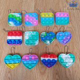 Pop It Llavero Mini Burbuja Antiestrés Corazón Cuadrado