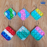 Pop It Llavero Mini Burbuja Antiestrés Corazón Cuadrado