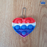 Pop It Llavero Mini Burbuja Antiestrés Corazón Cuadrado