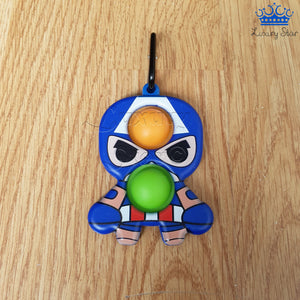 Llavero Pop It Fidget Push Burbuja Anti Estres Super Heroes