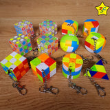 Llaveros Mini Cubo 2x2 3x3 Buen Giro Stickerless