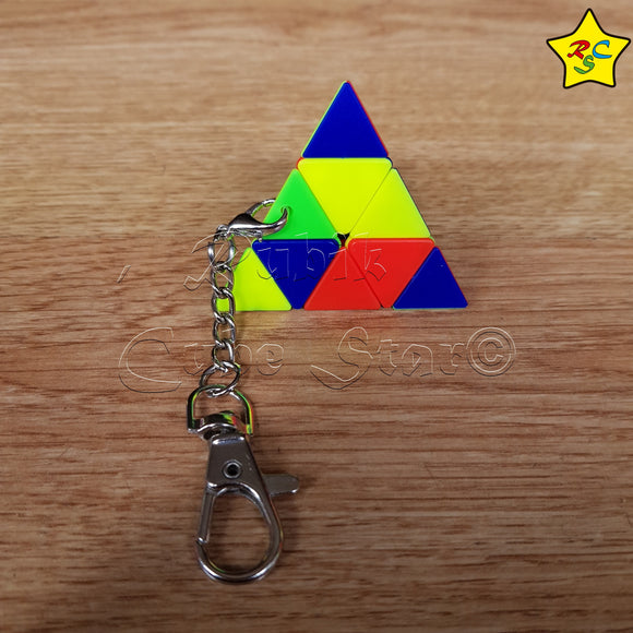 Llavero Pyraminx Mini Cubo 3x3 Buen Giro Stickerless
