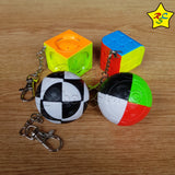 Llaveros Mini Cubo 2x2 3x3 Buen Giro Stickerless