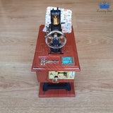 Maquina Coser Musical Mini Costura Vintage Marron 20 Cm