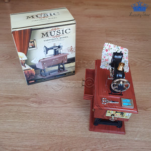 Maquina Coser Musical Mini Costura Vintage Marron 20 Cm
