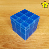 Mirror Transparente Qiyi Cubo 3x3 Speedcube - Azul Alumbra