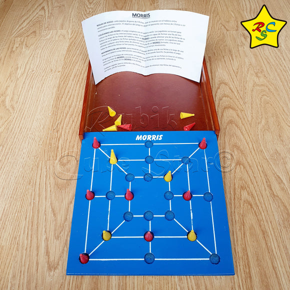 Juego Morris Madera Tablero FichasConcentración Memoria
