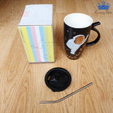 Termo Taza Astronauta Ceramica Mug Espacio Detalle + Pitillo