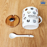 Mug Pocillo Perros Canino Ceramica Detalle + Tapa + Cuchara
