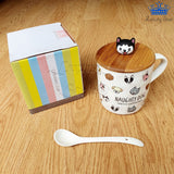 Mug Pocillo Perros Canino Ceramica Detalle + Tapa + Cuchara