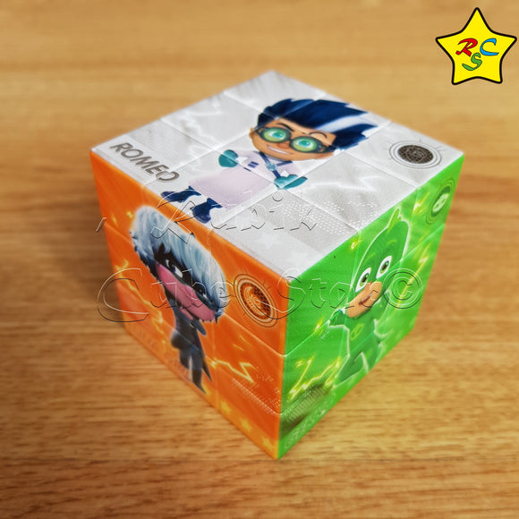 Cubo Pj Mask 3x3 Heroes En Pijama Stickerless Esp
