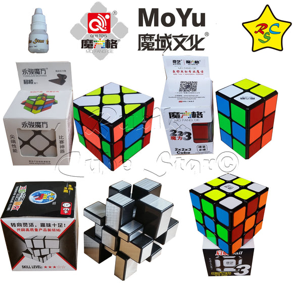 Pack Cubos Miror Plateado, Sail 3x3, 2x2x3, Fisher