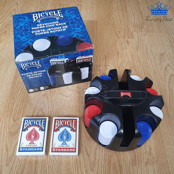 Set Fichas Poker Chips Bicycle Cartas + Estuche + 2 Barajas
