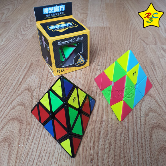Cubo Pyraminx Qiyi Qiming Speedcube - Negro- Stickerless