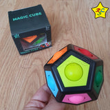 Puzzle Rainbow Dodecaedro Negro Pepas Rompecabeza Antiestrés