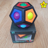 Puzzle Rainbow Dodecaedro Negro Pepas Rompecabeza Antiestrés