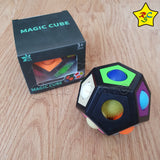 Puzzle Rainbow Dodecaedro Negro Pepas Rompecabeza Antiestrés